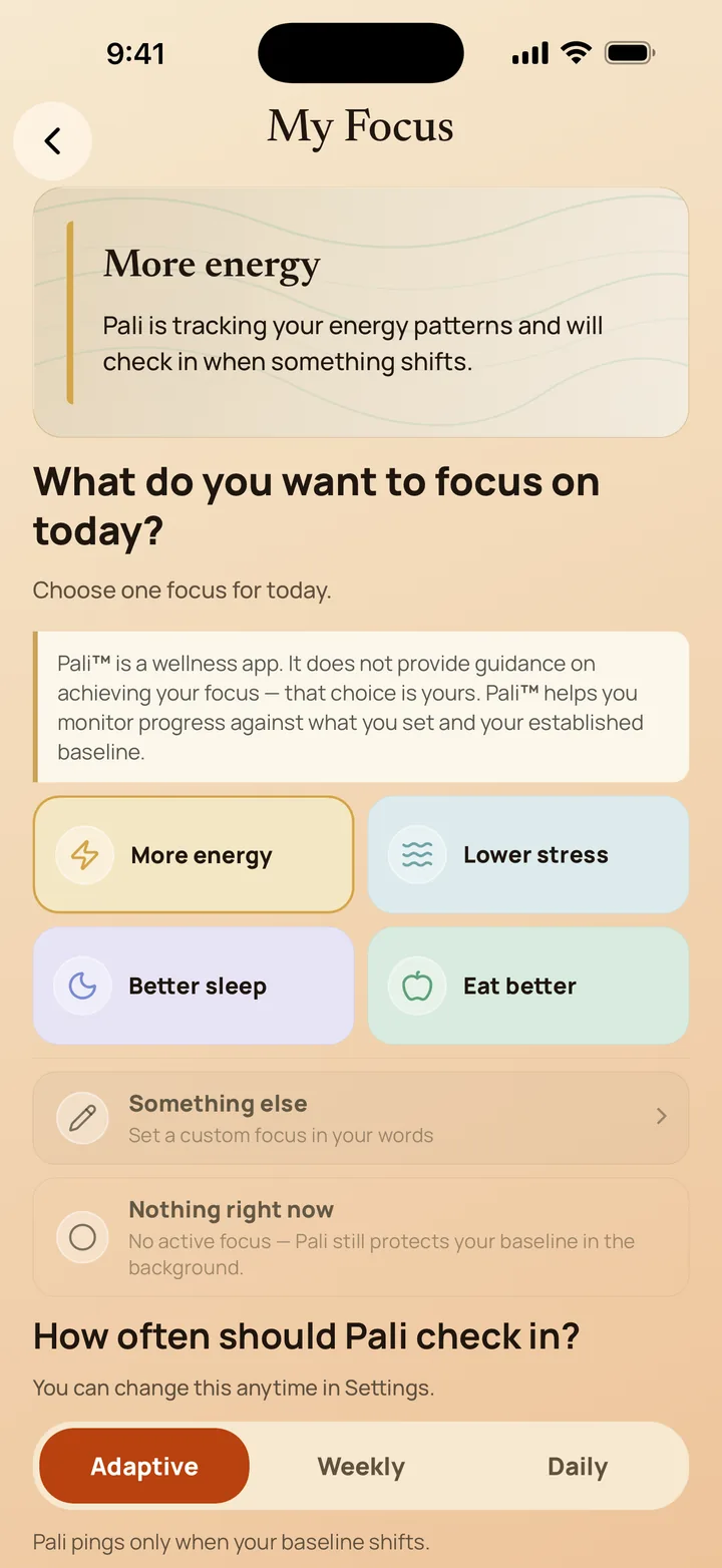 Set your focus in Pali.